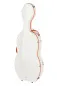 Preview: GEWApure PS353188 Cello (Violoncello) Koffer (Etui) Polycarbonat, Modell FUN, Farbe weiss-orange_02