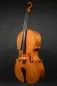Mobile Preview: Front-Seitenansicht eines Kalas Csaba \"Caribbean\" 4/4 Meister Cello (Violoncello) nach Montagnana \"Sleeping Beauty\" Handarbeit 2022