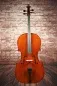Mobile Preview: Frontansicht eines Simon Paul 7/8 Meister Cello (Violoncello) GUADAGNINI Modell, gebaut 2023