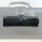 Preview: Exklusives GL-Lederetui für Violine in schwarzem italienischen Leder, Vorderseite stehend