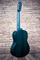 Mobile Preview: Rück-Detailansicht einer VALENCIA VC204TBU 4/4 Konzertgitarre (Klassische Gitarre) Modell Transparent blau