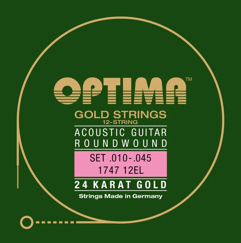 OPTIMA 24K GOLD 12-STRINGS Akustik Gitarren Saiten SATZ