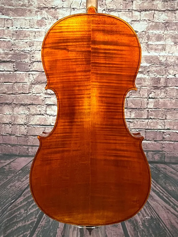 230423 Boden-Detailansicht eines Stoica Alin di Bottega Cello Handarbeit aus Siebenbürgen 2023