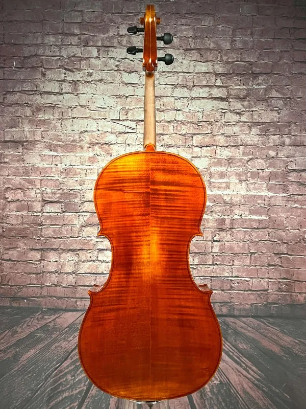 230423 Hinter-Detailansicht eines Stoica Alin di Bottega Cello Handarbeit aus Siebenbürgen 2023