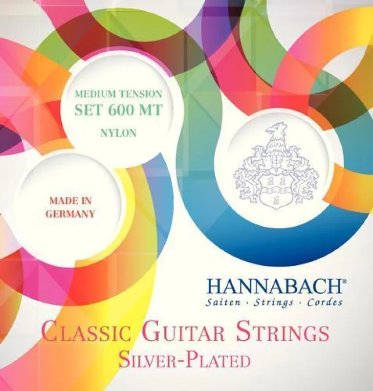 Hannabach Serie 600 Konzertgitarren Saiten SATZ, 4/4 Medium o. High versilbert