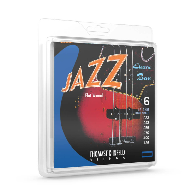 Preview: Thomastik Jazz Bass Flatwound JF346 E-Bass Saiten Satz .033–.136