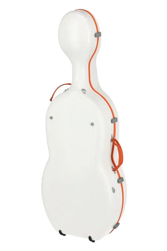 GEWApure PS353188 Cello (Violoncello) Koffer (Etui) Polycarbonat, Modell FUN, Farbe weiss-orange_04