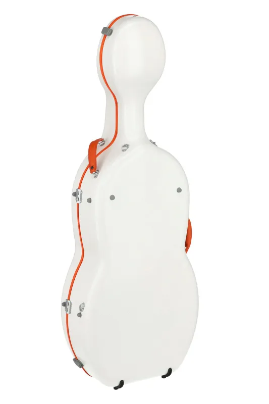 GEWApure PS353188 Cello (Violoncello) Koffer (Etui) Polycarbonat, Modell FUN, Farbe weiss-orange_05