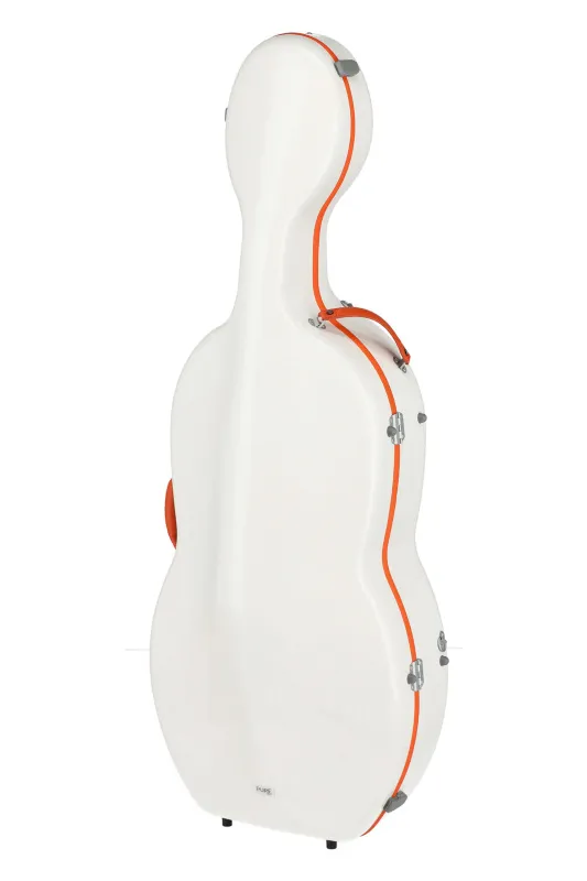 GEWApure PS353188 Cello (Violoncello) Koffer (Etui) Polycarbonat, Modell FUN, Farbe weiss-orange_02
