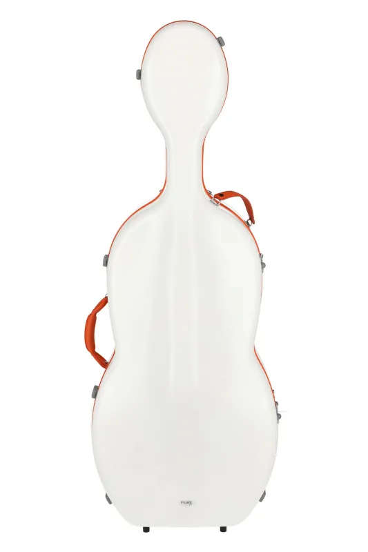 GEWApure PS353188 Cello (Violoncello) Koffer (Etui) Polycarbonat, Modell FUN, Farbe weiss-orange_03