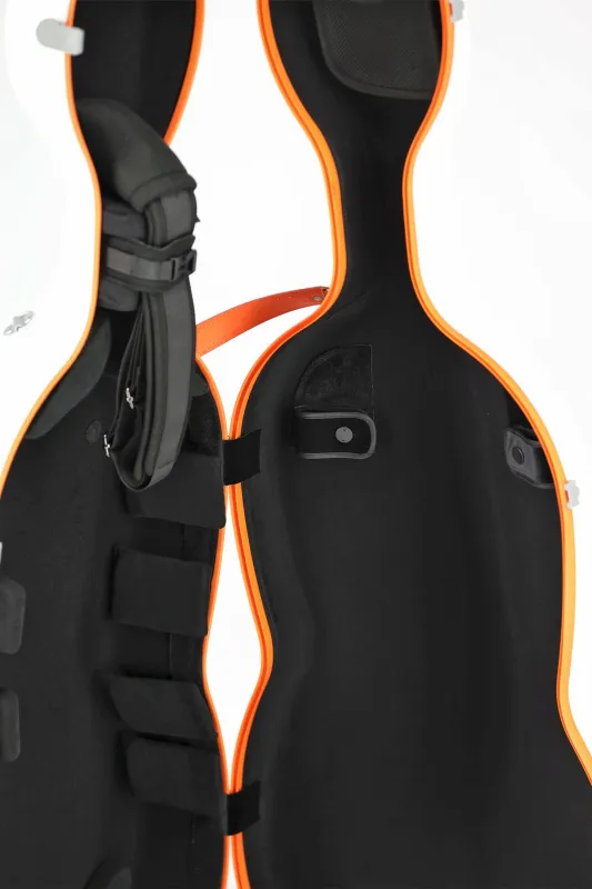 GEWApure PS353188 Cello (Violoncello) Koffer (Etui) Polycarbonat, Modell FUN, Farbe weiss-orange_16