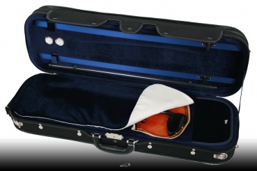 Preview: Petz 4/4 Geigenetui, sehr gut gearbeitet, schwarz/blau/beige