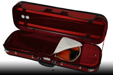 Preview: Petz 4/4 Geigenetui - sehr gut gearbeitet, rot/rot/beige