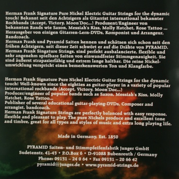 Preview: Herman Frank Strings – Pure Nickel E-Gitarrensaiten „Herman Frank Set“ (.009–.054)