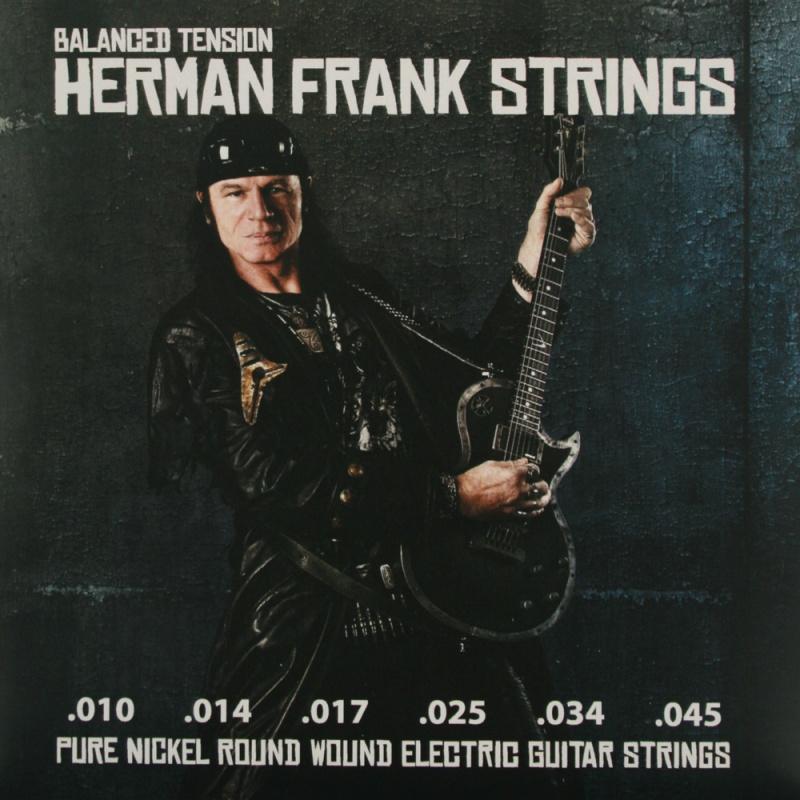 Preview: Herman Frank Strings – Pure Nickel Round Wound E-Gitarrensaiten (.010–.045)
Signature-Saiten für den unverwechselbaren Herman-Frank-Sound
Diese Pure-Nickel-Signature-Saiten wurden gemeinsam mit Herman Frank, bekannt aus Bands wie Accept, Victory, Moon'Do