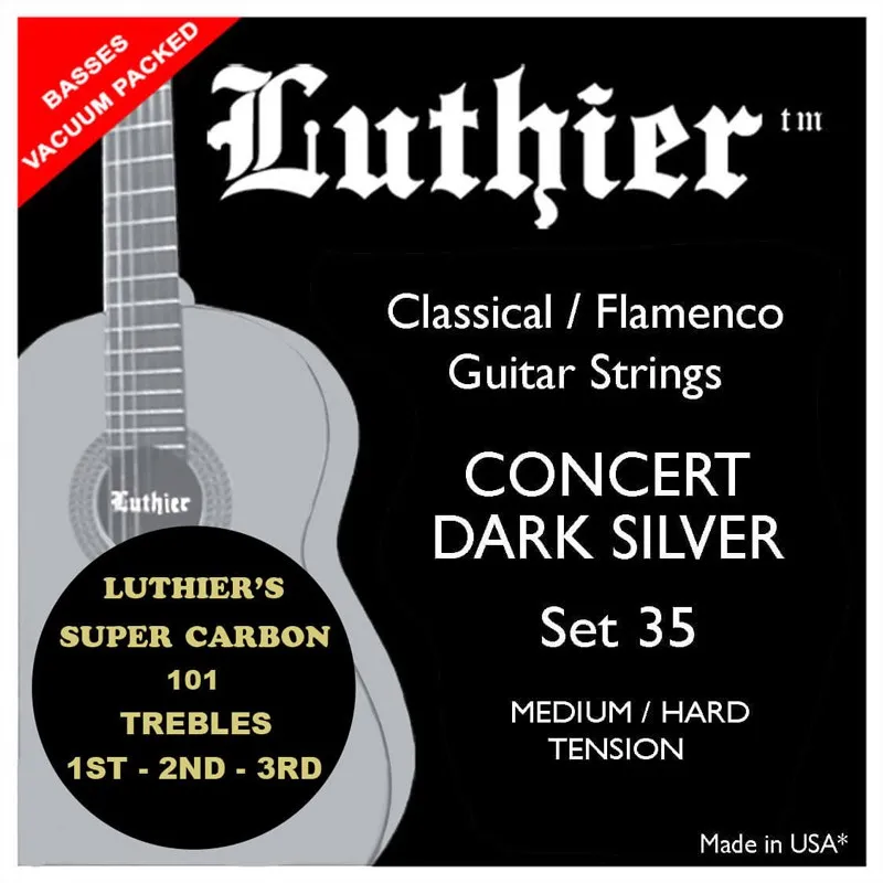 LUTHIER Super Carbon 101 Concert Dark Silver Gitarrensaiten – Medium Tension