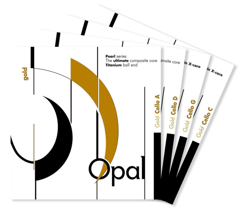 Preview: For-Tune Opal Gold 4/4 Cello Saiten SATZ - Verpackungsansicht 2