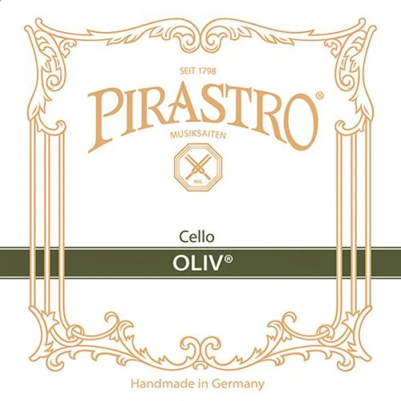 Pirastro OLIV 4/4 Cello Saiten Satz – Handgefertigte Darmsaiten in mittlerer Stärke