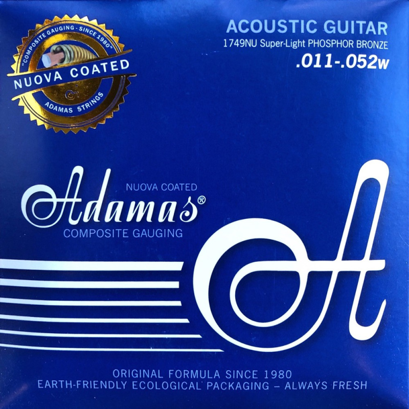 Preview: ADAMAS AKUSTIK-GITARREN SAITEN SATZ NUOVA PHOSPHOR BRONZE BESCHICHTET 1749NU Super-Light .011-.052