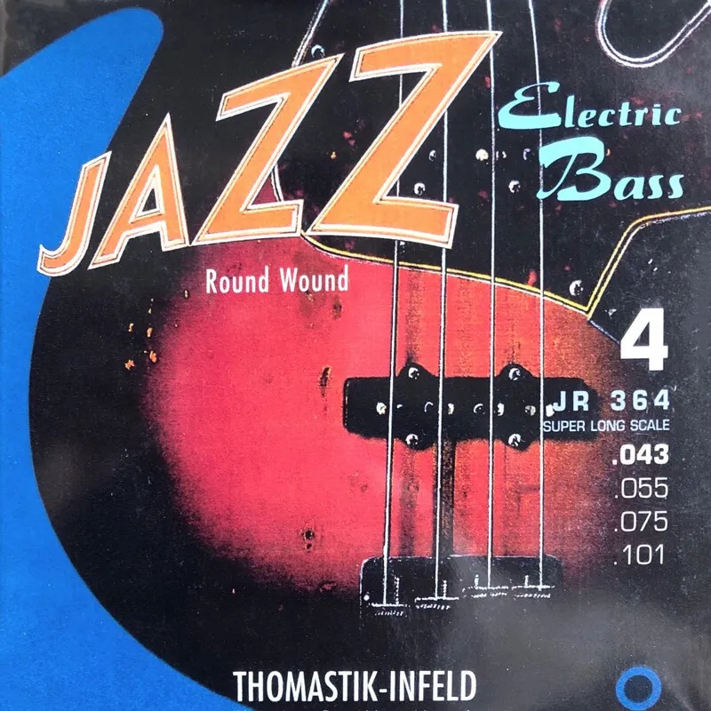 Thomastik-Infeld JR364 Jazz Round Wound E-Bass Saiten – 4-Saiter Super Long Scale (.043–.101)