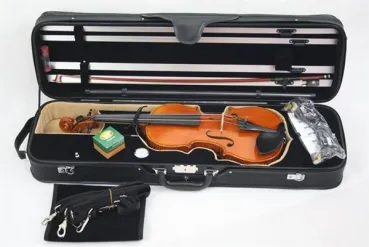 W.C. 4/4 "Meister" Violin Geige SET mit Bogen, Etui, Stütze