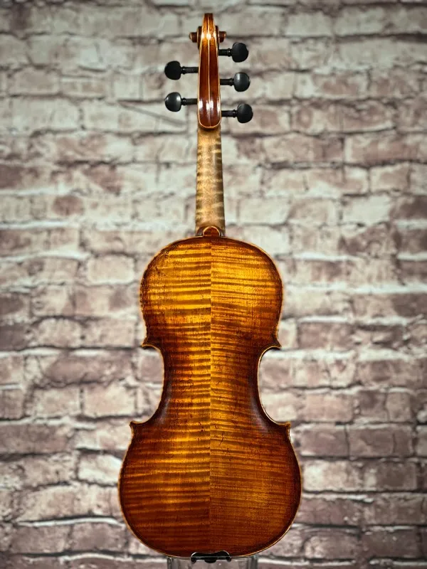 Rück-Detailansicht einer Simon Joseph 5Saiter 4/4 Meister Geige (Violine) Handarbeit 2021