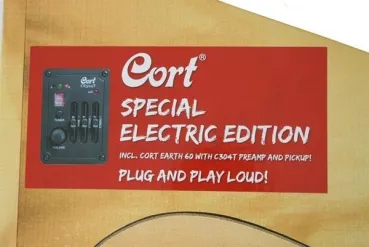 Cort E-Akustikgitarre Erthpack Natural Satin mit viel Zubehör