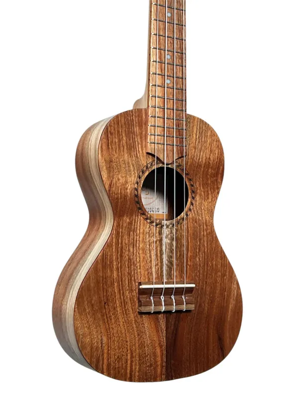 APC CS Simple Concert Ukulele aus massiver Koa-Akazie mit offenporigem Finish – handgefertigt in Portugal - Deckenansicht