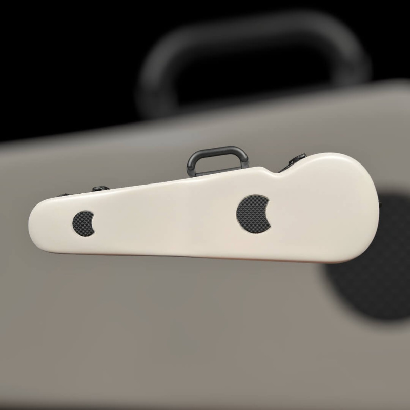 Preview: BAM 2002XLW Hightech Geigenetui 4/4 in Weiß – Rückansicht, schlankes Formetui