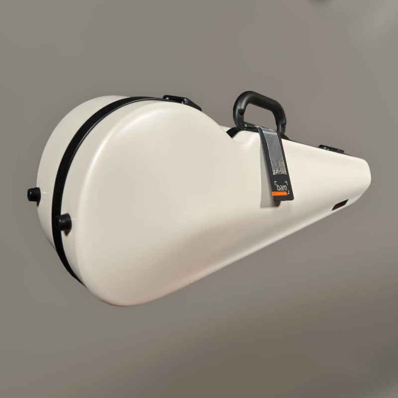 Preview: BAM 2002XLW Hightech Geigenetui 4/4 in Weiß – Frontansicht, schlankes Formetui