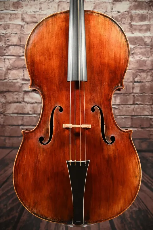Deckenansicht eines Simon Joseph 4-Saiter Barock Cello (Violoncello) Handarbeit aus Siebenbürgen gebaut 2022