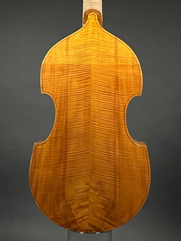 Preview: Boden-Detailansicht einer Bivaj Art 6-Saitige Bass Viola da Gamba Handarbeit aus Siebenbürgen gebaut 2021