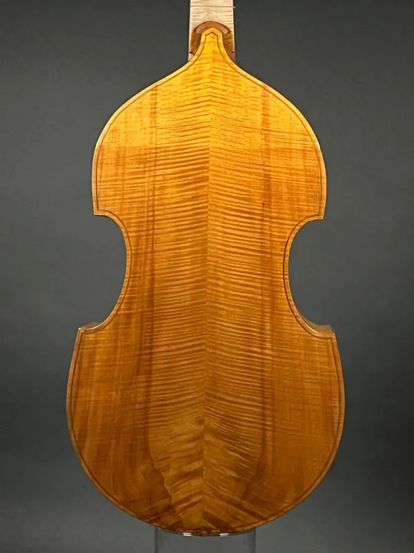 Boden-Detailansicht einer Bivaj Art 6-Saitige Bass Viola da Gamba Handarbeit aus Siebenbürgen gebaut 2021