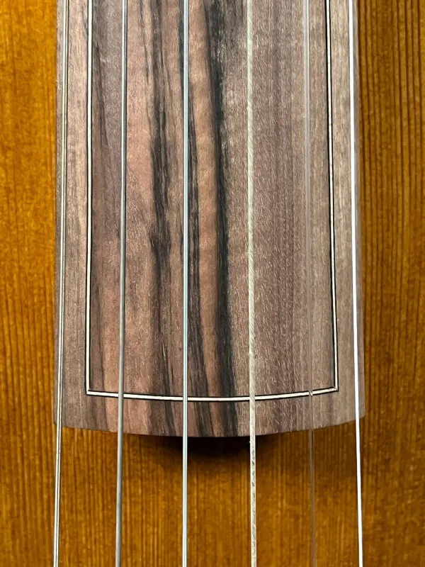 Griffbrett-Einlage-Detailansicht einer Bivaj Art 6-Saitige Bass Viola da Gamba Handarbeit aus Siebenbürgen gebaut 2021