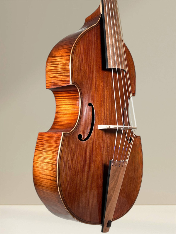 Preview: Bass Viola da Gamba 7-saitig nach Michel Colichon – Deckeansicht seitlich