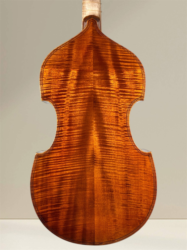 Preview: 6-saitige Bass Viola da Gamba gebaut nach Michel Colichon 2024 in Siebenbürgen - Bodenansicht