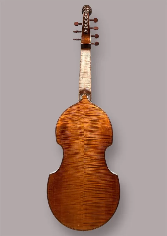 7-saitige Bassgambe nach Nicolas Bertrand gebaut 2024– Rückansicht