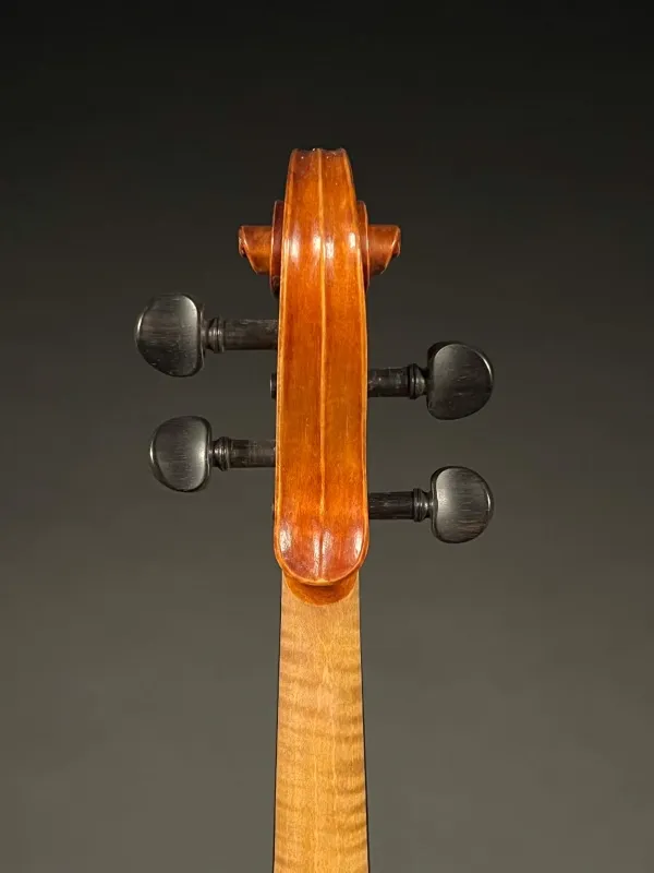 Schnecke-hinten-Detailansicht einer Simon Joseph Meister 39,5 cm 15,5\" Bratsche (Viola) Handarbeit 2020