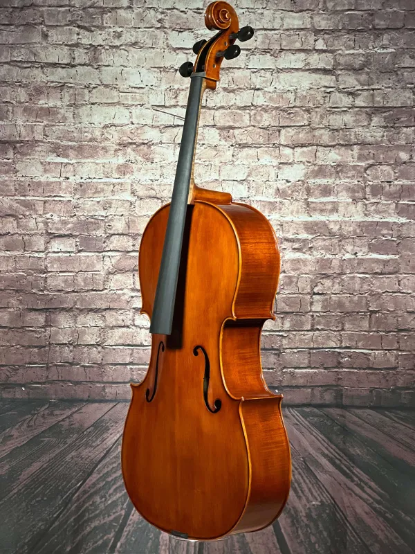 Seiten-Detailansicht-Decke-Zarge-komplett eines nicht spielfertiges Cello (Violoncello) Handarbeit 2022