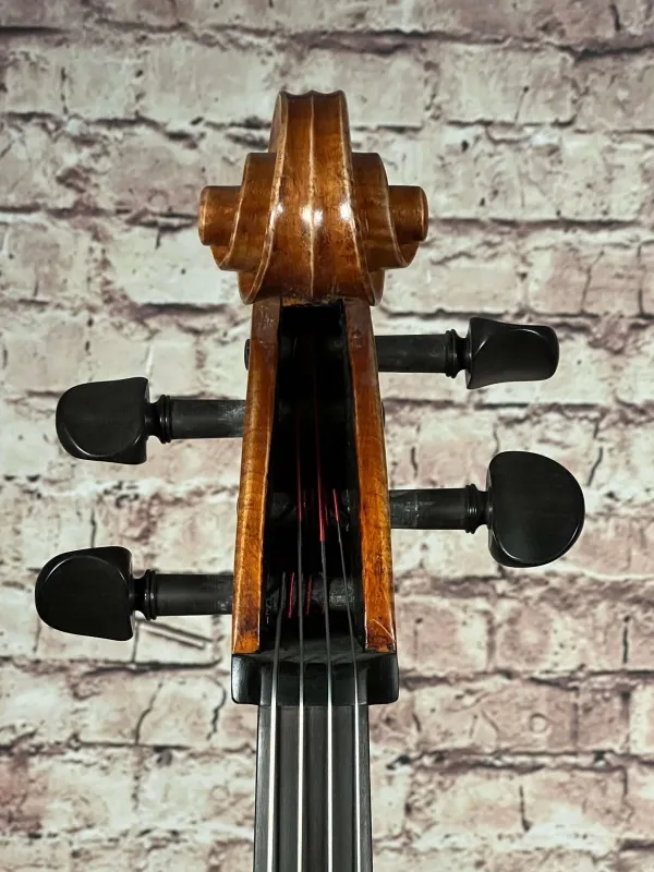 Schnecke-vorne-Detailansicht einer Simon Joseph Amati Cello (Violoncello) Handarbeit 2019