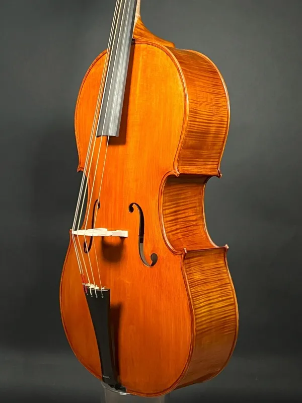 Decke-Zarge-Detailansicht eines Reghino 5Saiter Cello Piccolo Handarbeit 2021