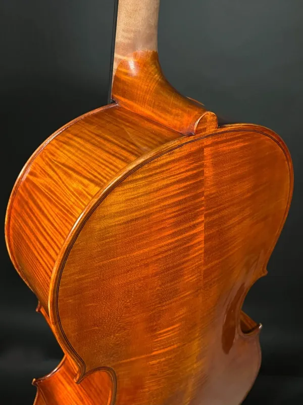 Halsansatz-Detailansicht eines Reghino 5Saiter Cello Piccolo Handarbeit 2021