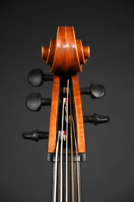 Simon Joseph 5Saiter Cello (Violoncello) da Spalla oder Viola (Bratsche) Pomposa_Schneckenansicht-vorne