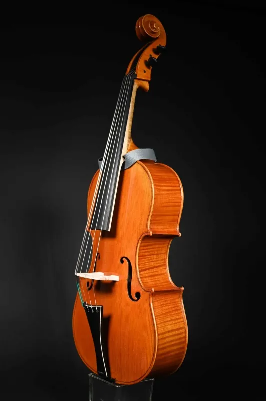 Front-Zarge-Detailansicht eines Simon Joseph Cello da Spalla (Viola Pomposa) Handarbeit aus Siebenbürgen gebaut 2022