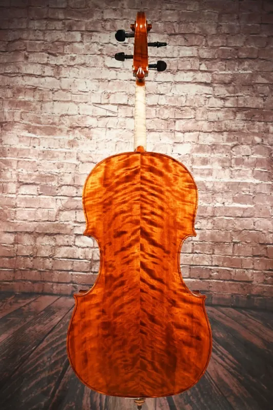 Rueckansicht eines Simon Paul 7/8 Meister Cello (Violoncello) GUADAGNINI Modell, gebaut 2023