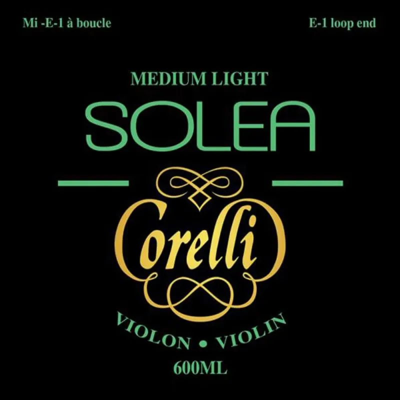 Corelli Solea 4/4 Geige (Violine) Saiten SATZ 600ML E-Schlinge Medium Light