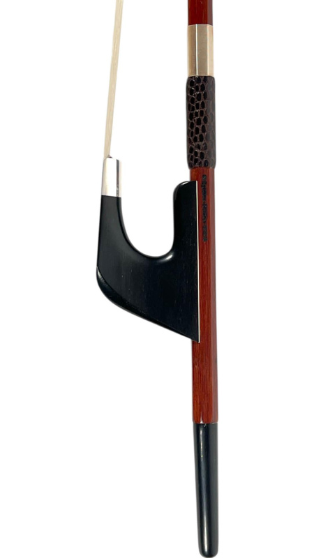 Preview: Detailansicht des Ebenholzfroschs mit Einfassschub am Dörfler Kontrabassbogen