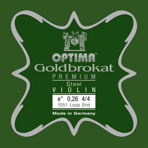 GOLDBROKAT PREMIUM STEEL 4/4 Violin E-Saite in 5 Stärken mit Schlinge