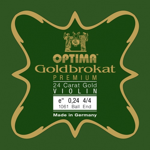 Preview: GOLDBROKAT 24K GOLD PREMIUM 4/4 Violin E-Saite in 5 Stärken mit Kugel