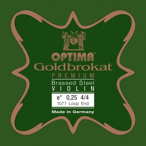 GOLDBROKAT BRASSED PREMIUM 4/4 Violin E-Saite in 5 Stärken zur Auswahl mit Schlinge